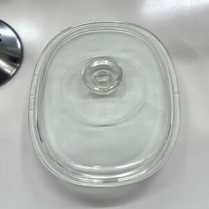 Vtg Pyrex Clear Glass Oval Lid F 12 C Replacement Corning Ware Casserole Oval‎